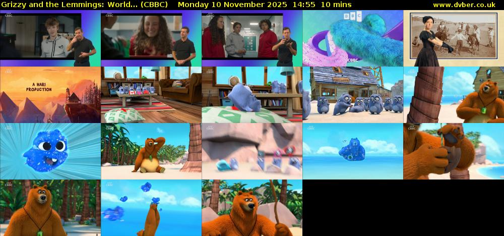Grizzy and the Lemmings: World... (CBBC) Monday 10 November 2025 14:55 - 15:05