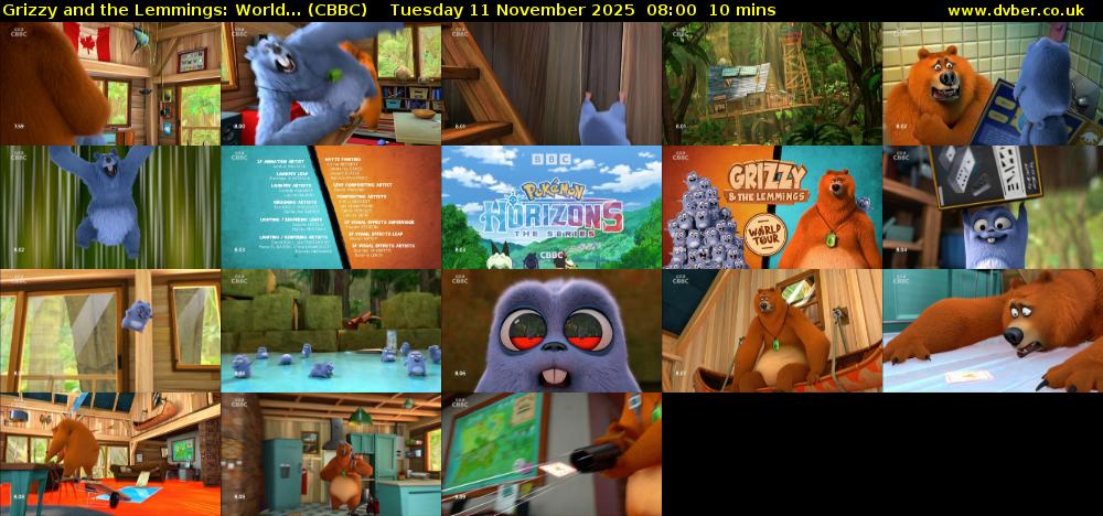 Grizzy and the Lemmings: World... (CBBC) Tuesday 11 November 2025 08:00 - 08:10