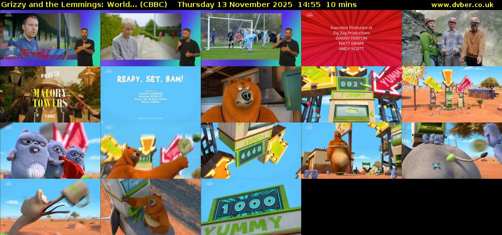 Grizzy and the Lemmings: World... (CBBC) Thursday 13 November 2025 14:55 - 15:05