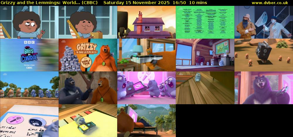 Grizzy and the Lemmings: World... (CBBC) Saturday 15 November 2025 16:50 - 17:00