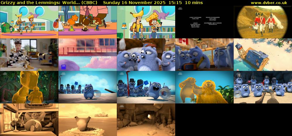 Grizzy and the Lemmings: World... (CBBC) Sunday 16 November 2025 15:15 - 15:25
