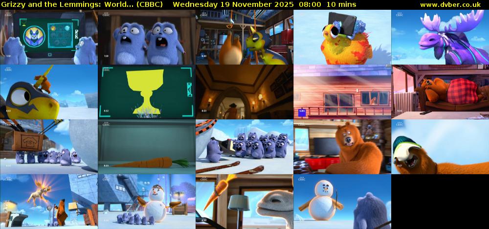 Grizzy and the Lemmings: World... (CBBC) Wednesday 19 November 2025 08:00 - 08:10