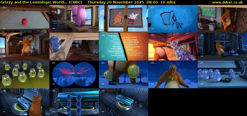 Grizzy and the Lemmings: World... (CBBC) Thursday 20 November 2025 08:00 - 08:10