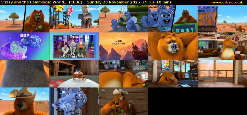 Grizzy and the Lemmings: World... (CBBC) Sunday 23 November 2025 15:30 - 15:40