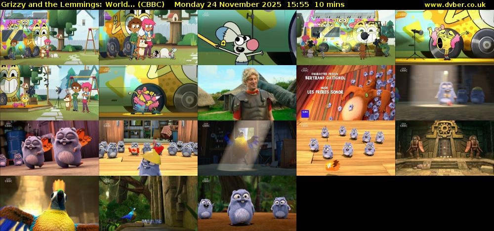 Grizzy and the Lemmings: World... (CBBC) Monday 24 November 2025 15:55 - 16:05