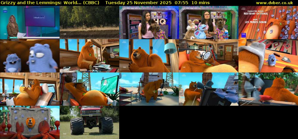 Grizzy and the Lemmings: World... (CBBC) Tuesday 25 November 2025 07:55 - 08:05