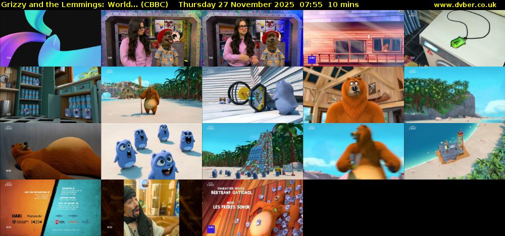 Grizzy and the Lemmings: World... (CBBC) Thursday 27 November 2025 07:55 - 08:05