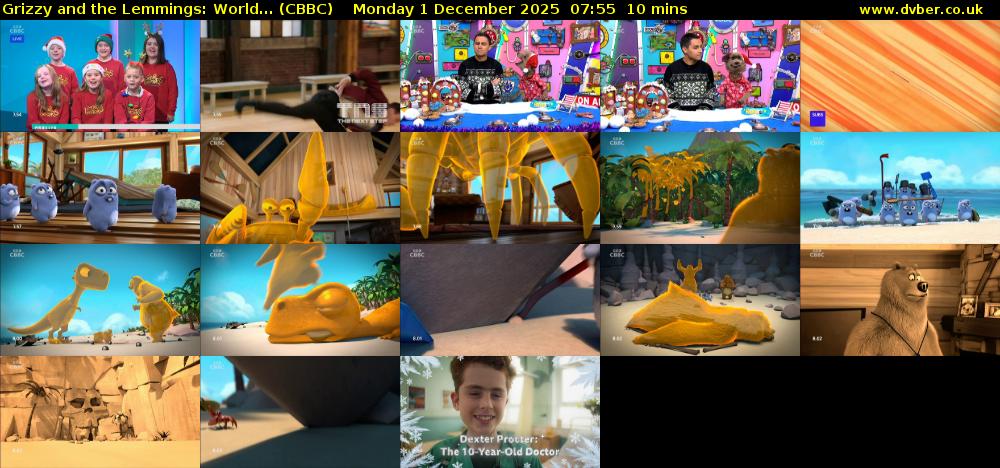 Grizzy and the Lemmings: World... (CBBC) Monday 1 December 2025 07:55 - 08:05