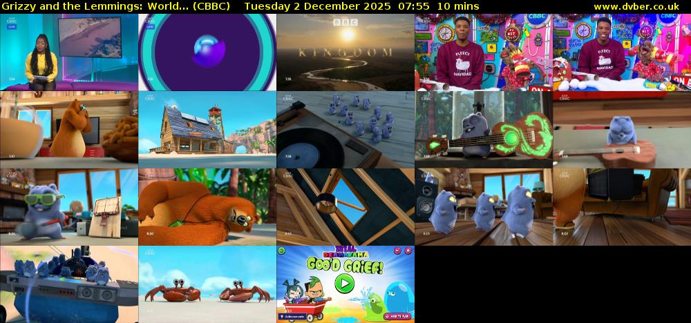 Grizzy and the Lemmings: World... (CBBC) Tuesday 2 December 2025 07:55 - 08:05