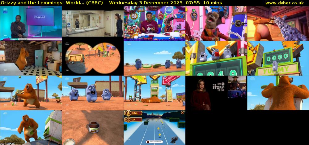 Grizzy and the Lemmings: World... (CBBC) Wednesday 3 December 2025 07:55 - 08:05