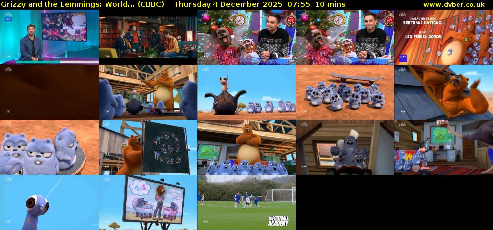 Grizzy and the Lemmings: World... (CBBC) Thursday 4 December 2025 07:55 - 08:05