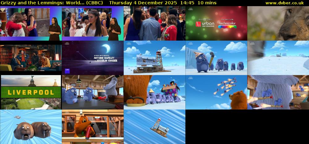 Grizzy and the Lemmings: World... (CBBC) Thursday 4 December 2025 14:45 - 14:55