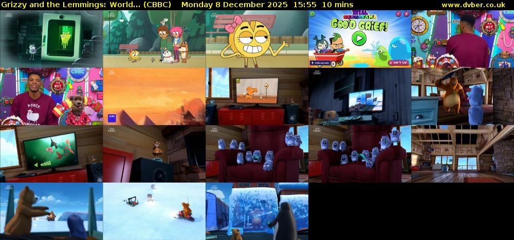 Grizzy and the Lemmings: World... (CBBC) Monday 8 December 2025 15:55 - 16:05