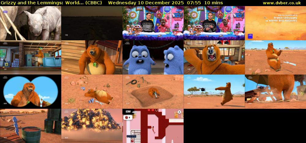 Grizzy and the Lemmings: World... (CBBC) Wednesday 10 December 2025 07:55 - 08:05