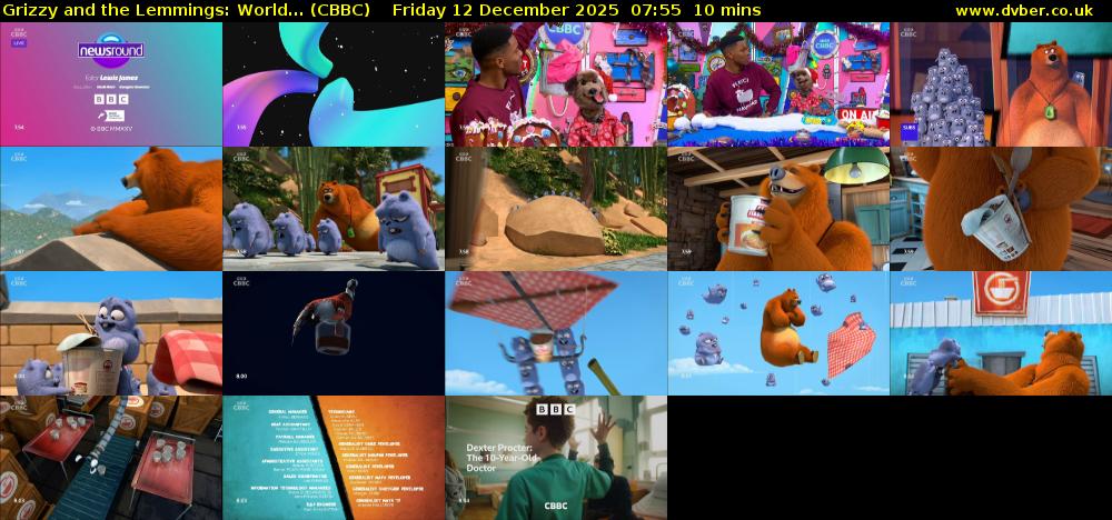 Grizzy and the Lemmings: World... (CBBC) Friday 12 December 2025 07:55 - 08:05