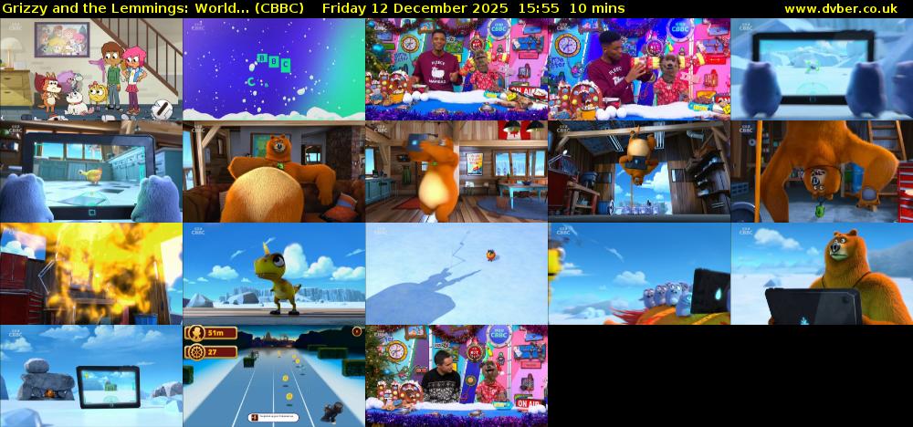 Grizzy and the Lemmings: World... (CBBC) Friday 12 December 2025 15:55 - 16:05