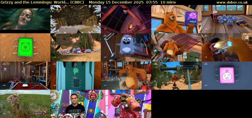 Grizzy and the Lemmings: World... (CBBC) Monday 15 December 2025 07:55 - 08:05