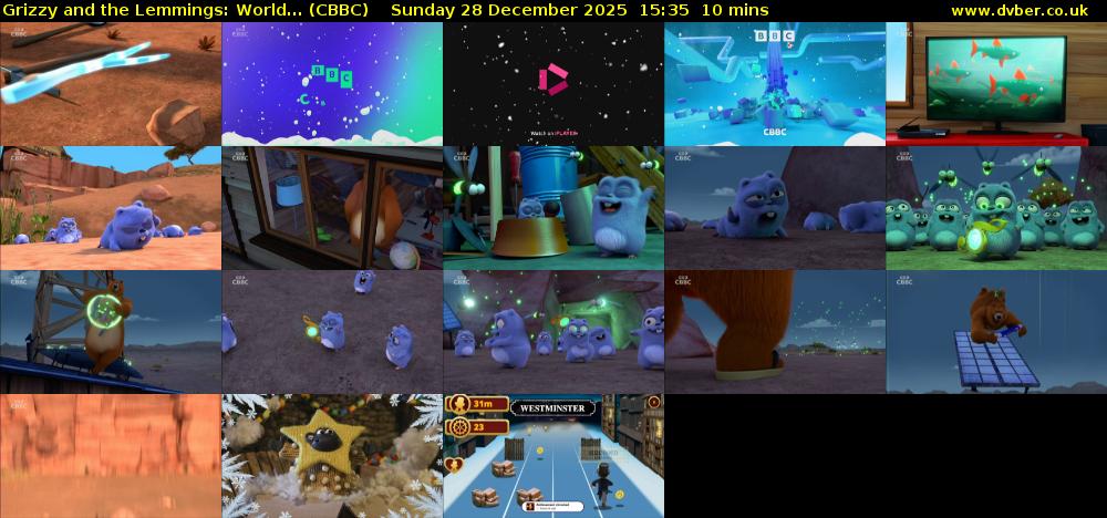 Grizzy and the Lemmings: World... (CBBC) Sunday 28 December 2025 15:35 - 15:45