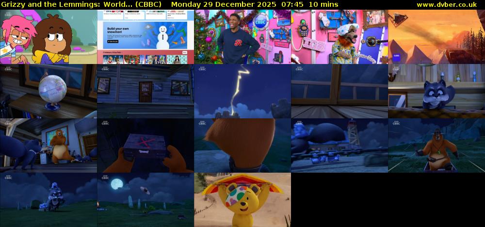 Grizzy and the Lemmings: World... (CBBC) Monday 29 December 2025 07:45 - 07:55