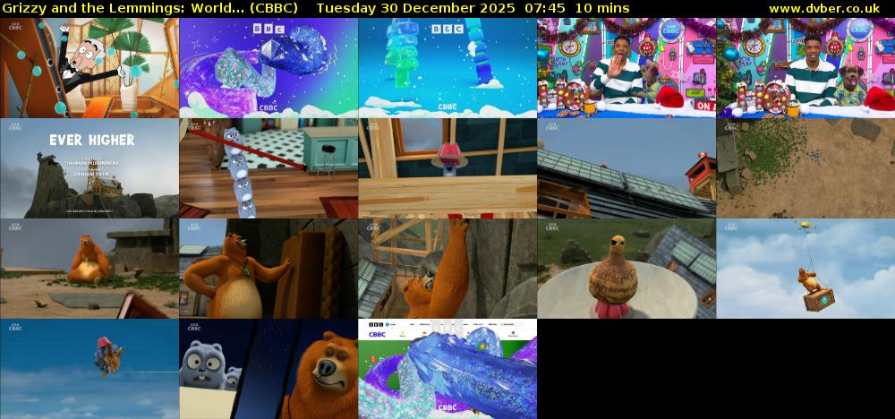 Grizzy and the Lemmings: World... (CBBC) Tuesday 30 December 2025 07:45 - 07:55