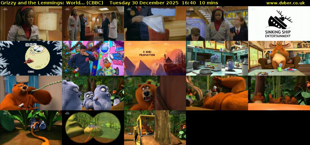 Grizzy and the Lemmings: World... (CBBC) Tuesday 30 December 2025 16:40 - 16:50