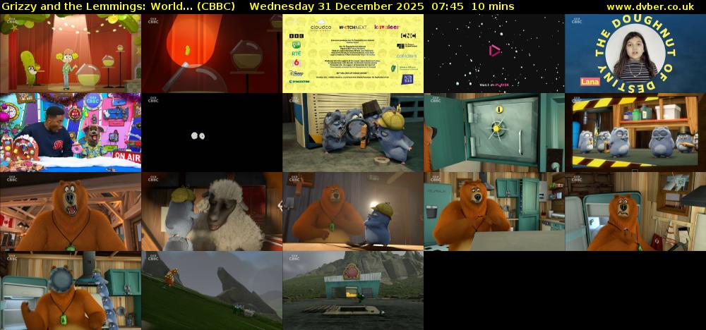 Grizzy and the Lemmings: World... (CBBC) Wednesday 31 December 2025 07:45 - 07:55