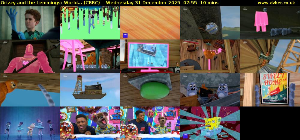 Grizzy and the Lemmings: World... (CBBC) Wednesday 31 December 2025 07:55 - 08:05