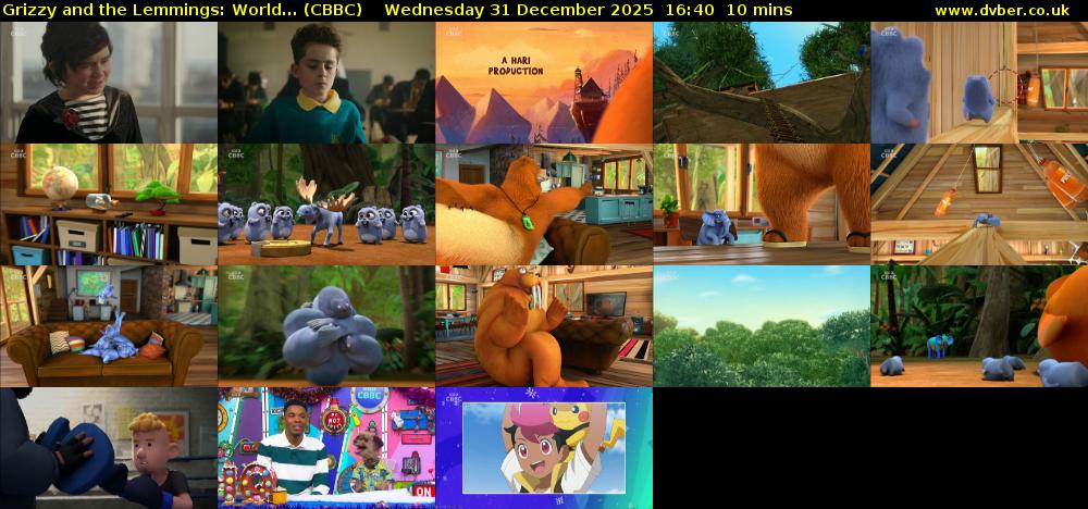 Grizzy and the Lemmings: World... (CBBC) Wednesday 31 December 2025 16:40 - 16:50