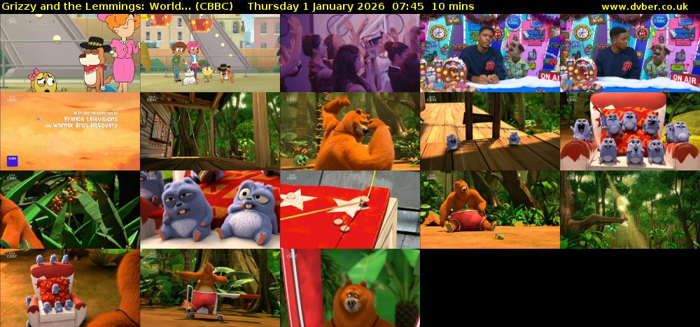 Grizzy and the Lemmings: World... (CBBC) Thursday 1 January 2026 07:45 - 07:55