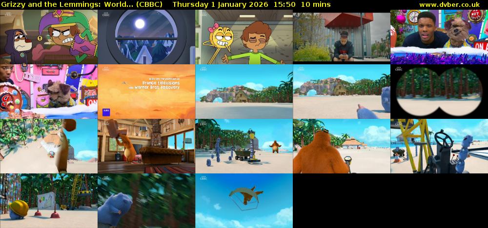 Grizzy and the Lemmings: World... (CBBC) Thursday 1 January 2026 15:50 - 16:00