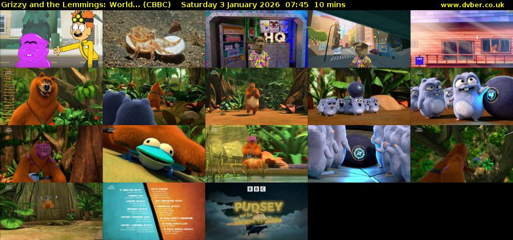 Grizzy and the Lemmings: World... (CBBC) Saturday 3 January 2026 07:45 - 07:55