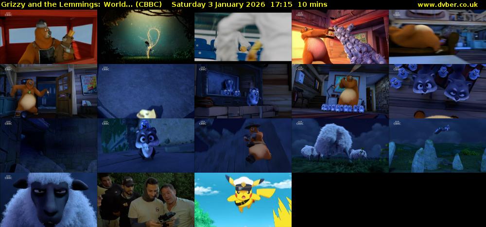 Grizzy and the Lemmings: World... (CBBC) Saturday 3 January 2026 17:15 - 17:25