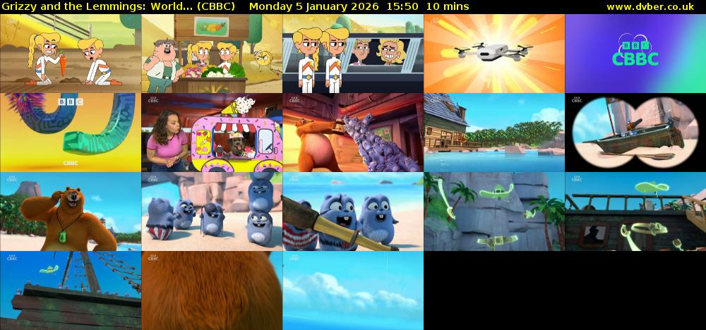 Grizzy and the Lemmings: World... (CBBC) Monday 5 January 2026 15:50 - 16:00