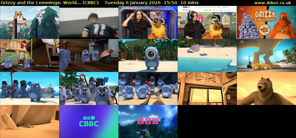 Grizzy and the Lemmings: World... (CBBC) Tuesday 6 January 2026 15:50 - 16:00