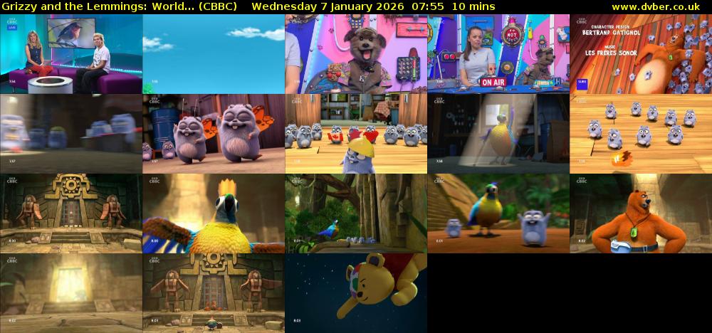 Grizzy and the Lemmings: World... (CBBC) Wednesday 7 January 2026 07:55 - 08:05