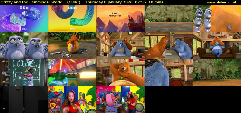 Grizzy and the Lemmings: World... (CBBC) Thursday 8 January 2026 07:55 - 08:05