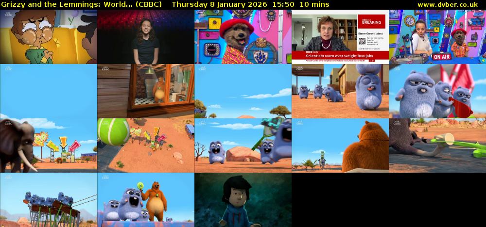 Grizzy and the Lemmings: World... (CBBC) Thursday 8 January 2026 15:50 - 16:00