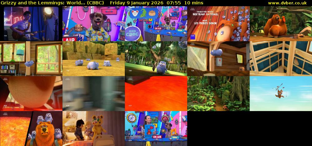 Grizzy and the Lemmings: World... (CBBC) Friday 9 January 2026 07:55 - 08:05