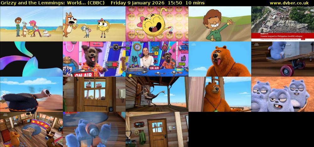 Grizzy and the Lemmings: World... (CBBC) Friday 9 January 2026 15:50 - 16:00