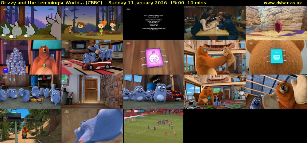 Grizzy and the Lemmings: World... (CBBC) Sunday 11 January 2026 15:00 - 15:10