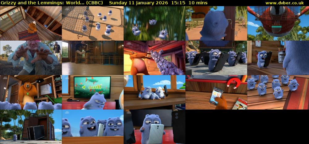 Grizzy and the Lemmings: World... (CBBC) Sunday 11 January 2026 15:15 - 15:25