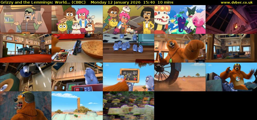 Grizzy and the Lemmings: World... (CBBC) Monday 12 January 2026 15:40 - 15:50