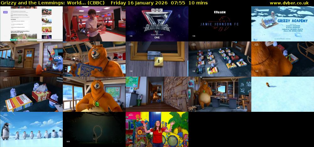 Grizzy and the Lemmings: World... (CBBC) Friday 16 January 2026 07:55 - 08:05