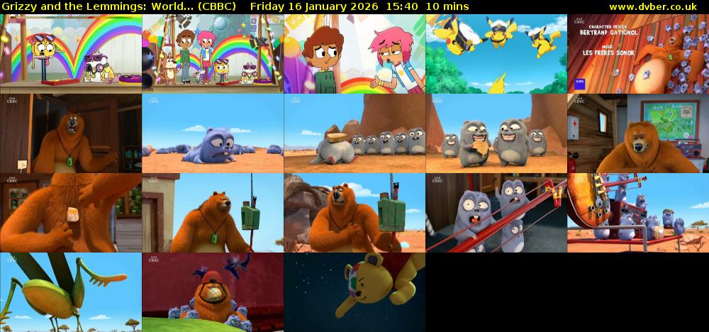 Grizzy and the Lemmings: World... (CBBC) Friday 16 January 2026 15:40 - 15:50