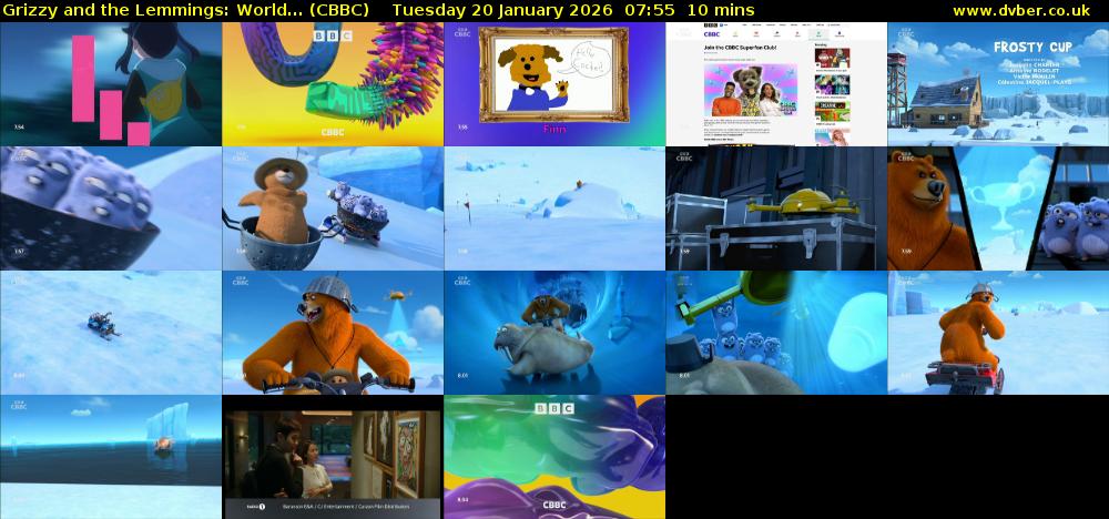 Grizzy and the Lemmings: World... (CBBC) Tuesday 20 January 2026 07:55 - 08:05