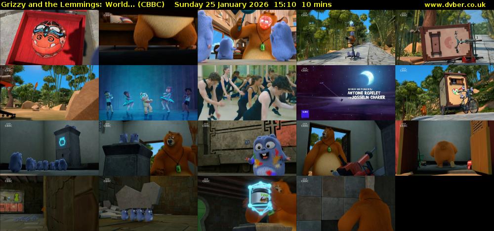 Grizzy and the Lemmings: World... (CBBC) Sunday 25 January 2026 15:10 - 15:20