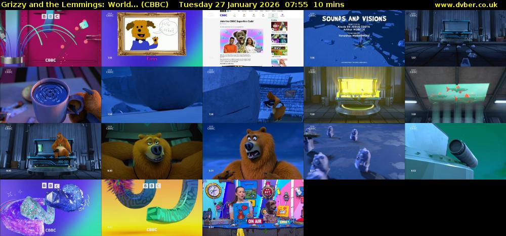 Grizzy and the Lemmings: World... (CBBC) Tuesday 27 January 2026 07:55 - 08:05