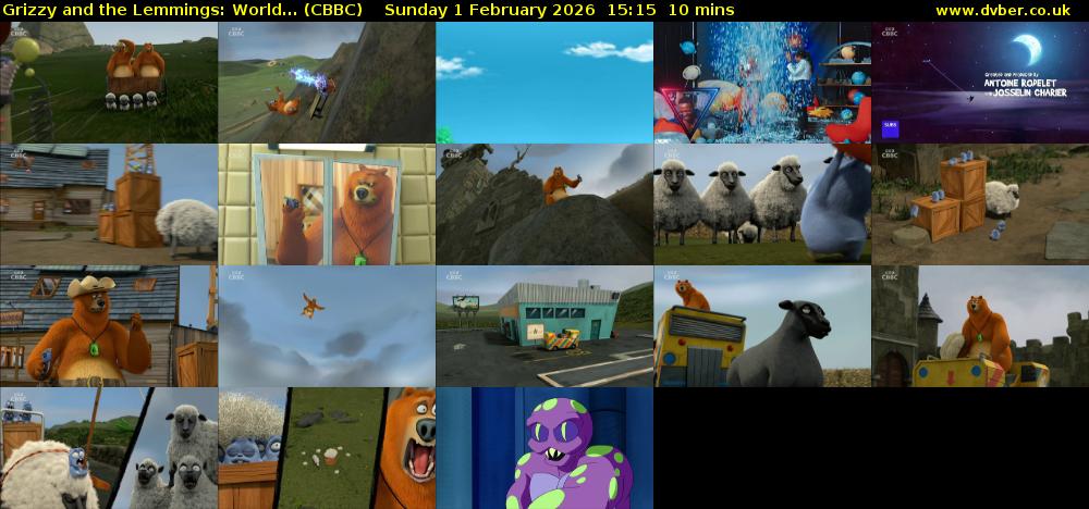 Grizzy and the Lemmings: World... (CBBC) Sunday 1 February 2026 15:15 - 15:25