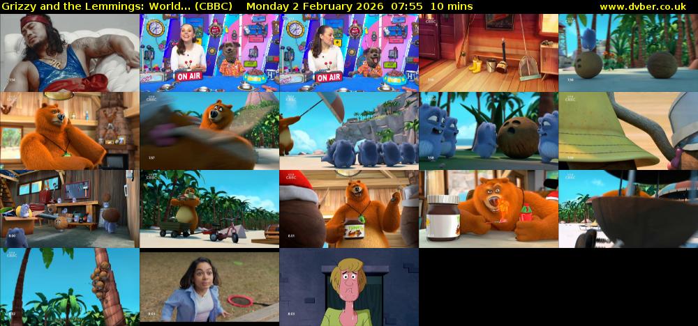 Grizzy and the Lemmings: World... (CBBC) Monday 2 February 2026 07:55 - 08:05