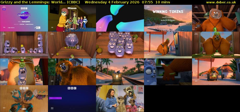 Grizzy and the Lemmings: World... (CBBC) Wednesday 4 February 2026 07:55 - 08:05
